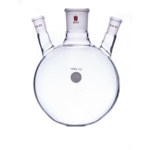 Колбы круглодонные трехгорлые с не параллельными горловинами